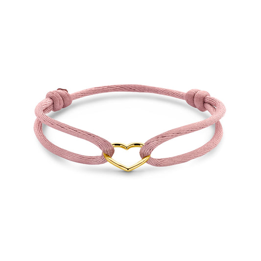 Armband 14k Hart Roze Satijn