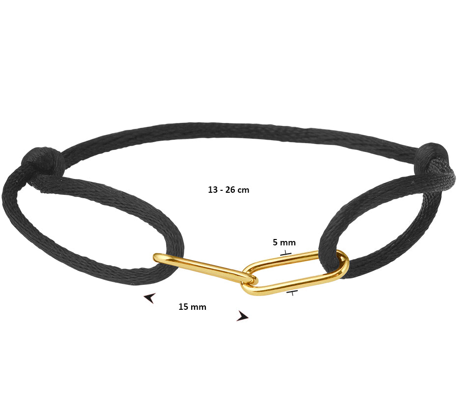 Armband 14krt Black Satin Gold Links