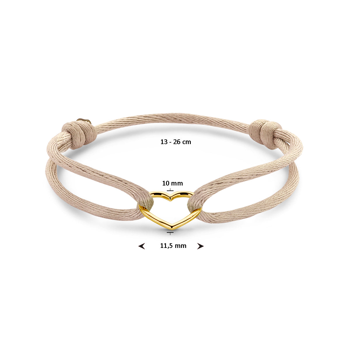 Armband 14k Hart Beige Satijn